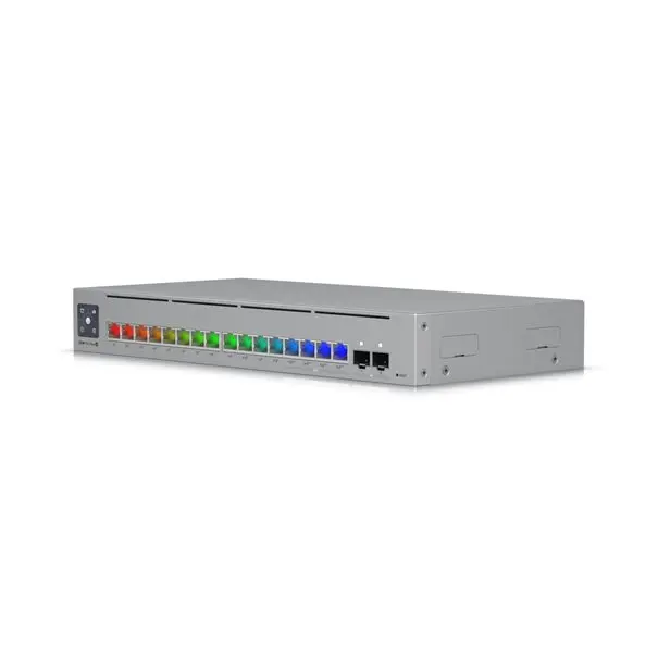 Ubiquiti Switch UniFi 12xRJ45 GBit/4xRJ45 2.5G/2xSFP+ Managed PoE+ 180W Max optional 19" Rack-Mountable, 1,3" Touchscreen