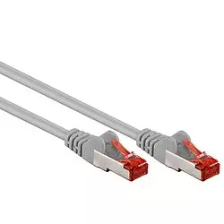 CAT6 Patchkabel Netzwerkkabel grau S/FTP (PiMF) geschirmt Gigabit 1M