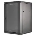 Netzwerkschrank 19 Zoll 15 HE schwarz Wandgehäuse H:77 x B:57 x T:60cm