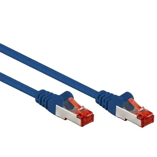 [616-1-BL] CAT6 Patchkabel Netzwerkkabel blau S/FTP (PiMF) geschirmt Gigabit 1M