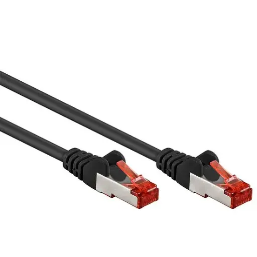 [616-1-SW] CAT6 Patchkabel Netzwerkkabel schwarz S/FTP (PiMF) geschirmt Gigabit 1M