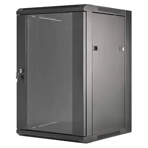 [IC44041] Netzwerkschrank 19 Zoll 15 HE schwarz Wandgehäuse H:77 x B:57 x T:60cm